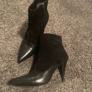 ALL SAINT ANKLE BOOTS SIZE 38 (8) LEATHER BLACK